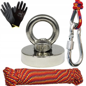 MAGNES NEODYMOWY 50kg UM36 uchwyt + LINA 20