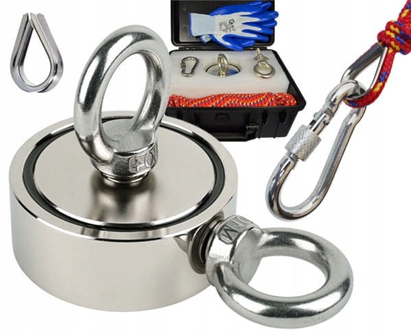 MAGNES NEODYMOWY 350 kg do poszukiwań LINA WALIZKA