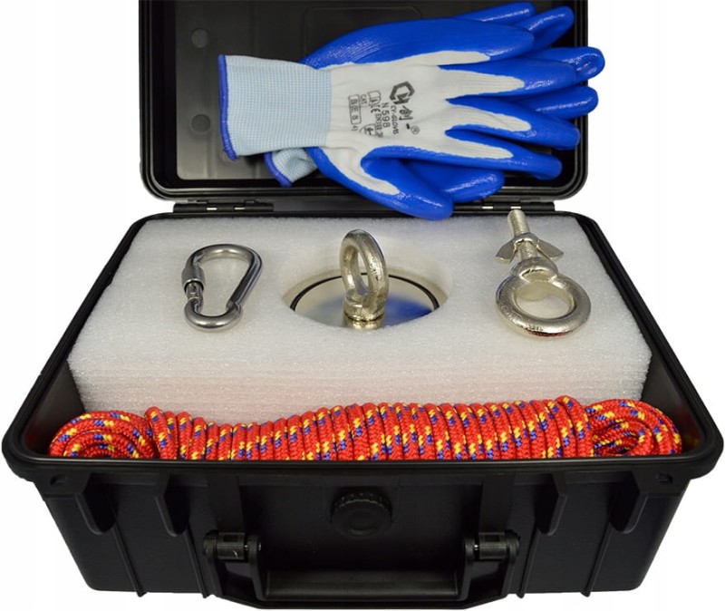 MAGNES NEODYMOWY 350 kg do poszukiwań LINA WALIZKA