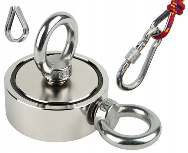 MAGNES NEODYMOWY 350 kg do poszukiwań LINA WALIZKA