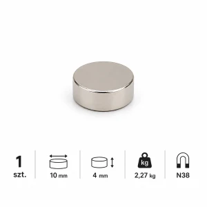 MW 10x4 N38 - magnes neodymowy