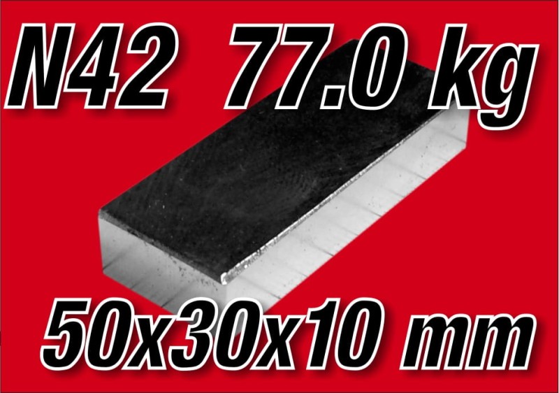 Magnes neodymowy płytkowy 50x30x10